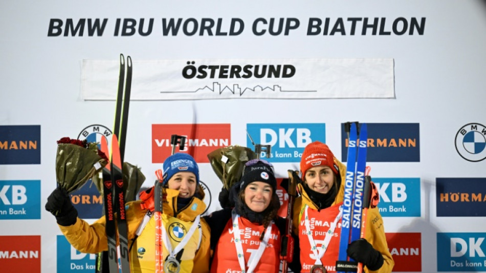 Biathlon: 2e succ&egrave;s de suite pour Lou Jeanmonnot, victorieuse de la poursuite &agrave; &Ouml;stersund