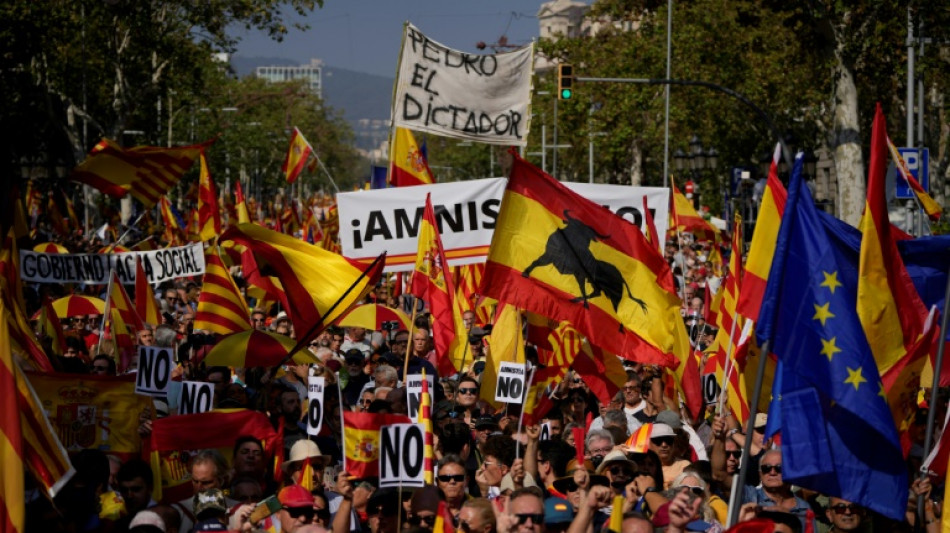 Milhares protestam em Barcelona contra poss&iacute;vel anistia para separatistas catal&atilde;es