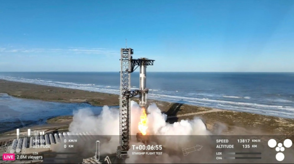 SpaceX r&eacute;ussit &agrave; rattraper le premier &eacute;tage de sa m&eacute;gafus&eacute;e Starship mais perd le second