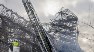 Los bomberos siguen con las labores de extinci&oacute;n del incendio en la antigua Bolsa de Copenhague