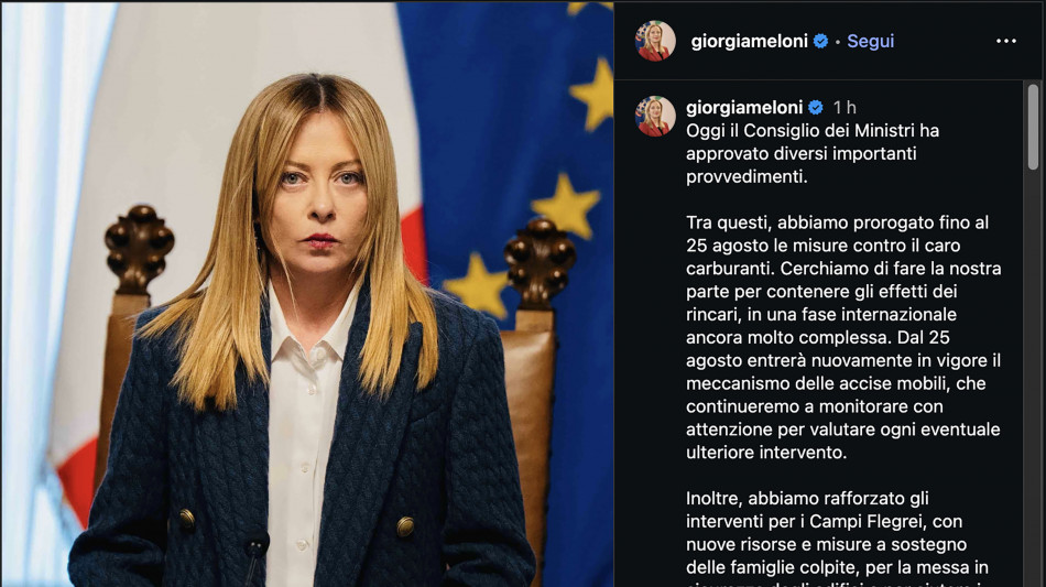 Ponte Morandi: Meloni, 'l'Italia non dimentica, sicurezza sia sempre una priorit&agrave;'